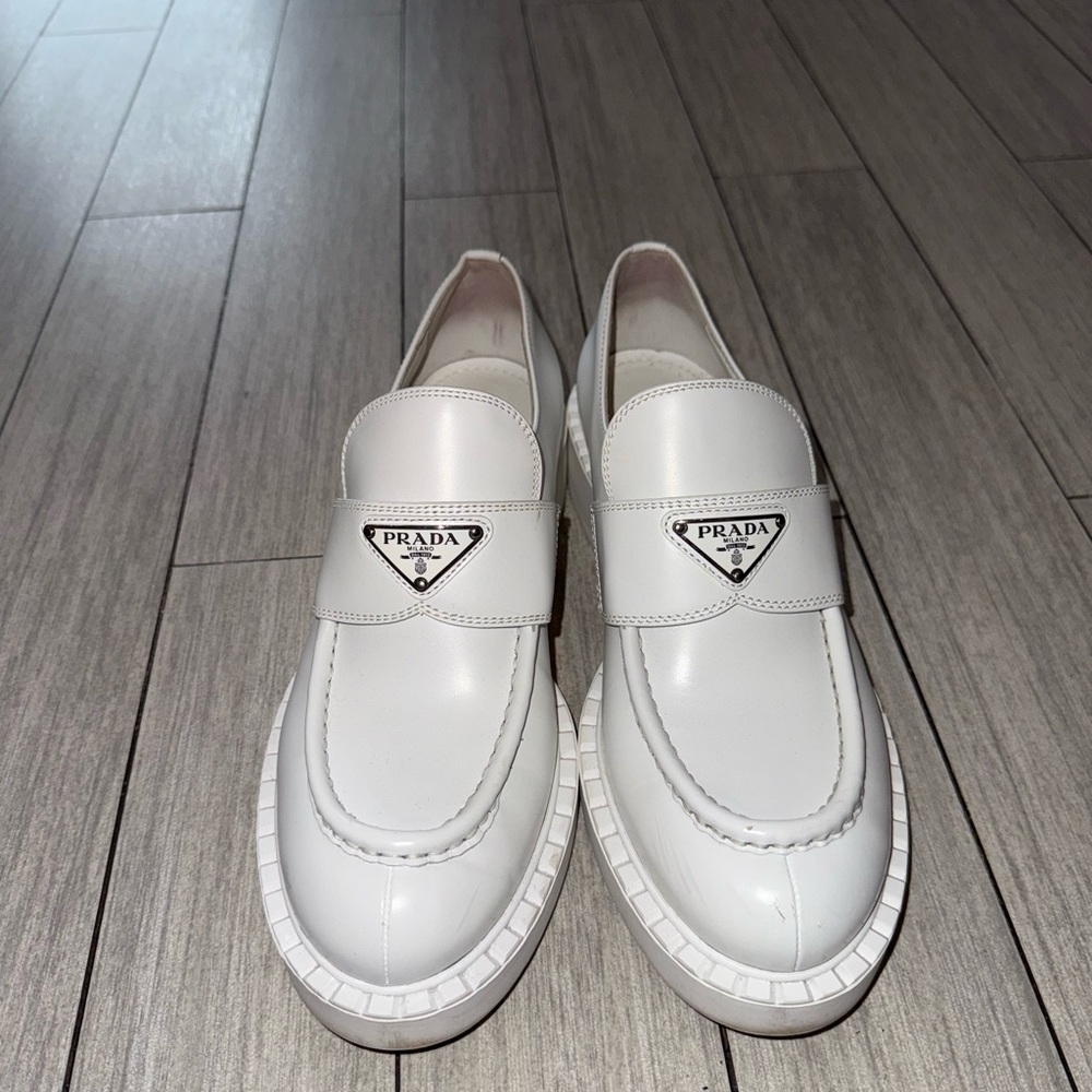 Prada White Loafers